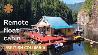 Off-grid float cabin: retirement tiny dream home in BC wilderness