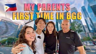 My Parents Are In The Philippines !!First Impression of BGC Manila & Filipino food