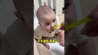 【#西蒙的带娃日记】混血宝宝吃辅食反应笑掉下巴！太上头了！！