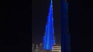 The world’s biggest LED screen on Burj Khalifa Dubai UAE