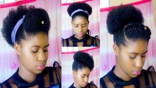 4 Quick and Easy Hairstyles on Short 4c Natural Hair Without gel/For school and work