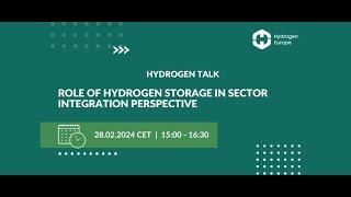 Hydrogen Talk: Role of Hydrogen Storage in Sector Integration Perspective