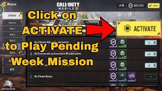 How to Activate Previous Week Mission in Cod Mobile 2024 | Complete Pending Mission