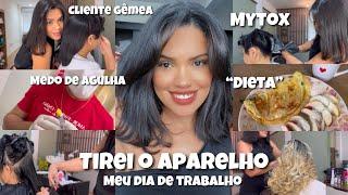 VLOG | UM DIA DE TRABALHO COMIGO  Tirei o aparelho, aplicação Mytox, dieta e +