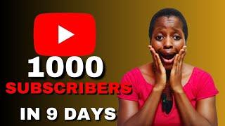 I got to 1000 subscribers in 9 days, this is what I did