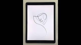 Minimal One Line Drawings of Faces Using the Apple iPad Pro and ProCreate App