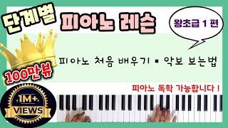 단계별 피아노 레슨 왕초급1ㅣ피아노 레슨ㅣ피아노 독학ㅣ피아노 처음 배우기ㅣ왕초보 피아노ㅣ악보읽는법 ㅣ윤쌤 피아노ㅣPiano Lesson  step by step