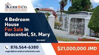 4 Bedroom House For Sale In Boscobel, St. Mary, Jamaica