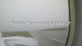 Dublin Ireland Taxi and Takeoff In Rain