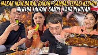 MASAK IKAN BAWAL BAKAR+SAMBAL TERASI KECIPIR PAPA DAN MAMA SAMPE REBUTAN