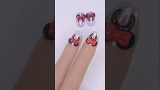 Disneyland-Ready! Adorable Minnie Mouse Headband Nail Art! #easynail #selfnail #DisneyNail