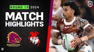 NRL 2024 | Broncos v Dragons | Match Highlights