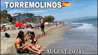 TORREMOLINOS SPAIN BEACH WALK AUGUST 2021, EL BAJONDILLO BEACH,LATEST SUMMER BEACHWALK 2021 [4K]