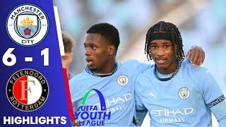 Manchester City 6-1 Feyenoord  | UEFA Youth League u19 - Highlights & All Goals 2024