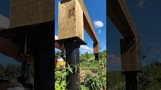 We Put Wooden Supports on the Poles and Assemble the Porch Base #harshcarpenter