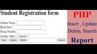 How To Insert Update Delete Search Data In MySQL Database Using Php