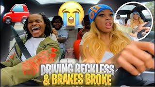 DRIVING RECKLESS & NONSTOP BRAKES PRANK ( JAZZ WENT OFF)