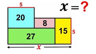 Can you find the length X? | (Rectangles) | #math #maths | #geometry