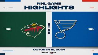 NHL Highlights | Wild vs. Blues - October 15, 2024