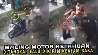 Mampusin !! Maling Motor Ketangkap Saat Mau Kabur Langsung Dihantam Bertubi-tubi