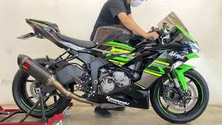 Kawasaki Ninja Zx6r 2018 Exhaust sound AKRAPOVIC CARBON SLIP-ON