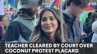 Woman cleared over coconut placard of Sunak and Braverman at pro-Palestine rally