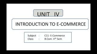 CAB 5th Sem C11 Unit 4: E-Commerce