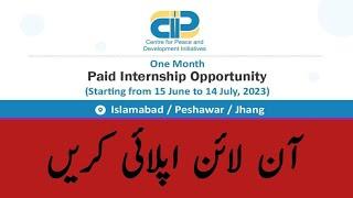 CPDI Paid internship opportunity in Islamabad Peshawar Jhang | Summer internship program 2023