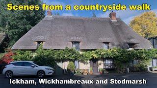 [Kent, UK] English countryside near Canterbury: Morning birdsong and a variety of village buildings