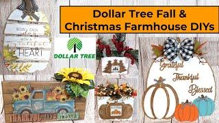 ***NEW***  DOLLAR TREE $1 FALL CHRISTMAS FARMHOUSE HOME DECOR #dollartreediy #christmasdecor