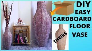 DIY Vase || DIY Glam Floor Vase From Cardboard || DIY Z Gallerie Vase