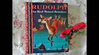 SOLD! Little Golden Book Holiday Junk Journal Flip-thru - Rudolph the Red-nosed Reindeer