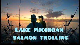 SALMON TROLLING on Lake Michigan (BIG KINGS) #fishing #salmon #kingsalmon #cohosalmon #lakemichigan