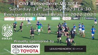 Old Belvedere Vs UCC, AIL Rugby, 14th January 2023 2:30pm