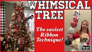 Whimsical Christmas Tree | How to Put Ribbon on a Christmas Tree | THE EASIEST RIBBON METHOD!