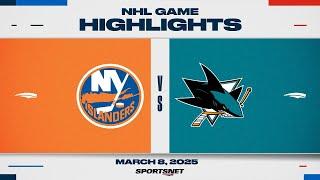 NHL Highlights | Islanders vs. Sharks - March 8, 2025