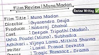 Muna Madan film review writing class 12|| Film Review Writing class 12 on Muna Madan||