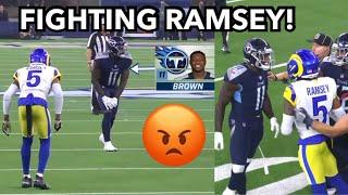 AJ Brown vs Jalen Ramsey (2021) PHYSICAL MATCHUP! Titans vs Rams 2021 highlights