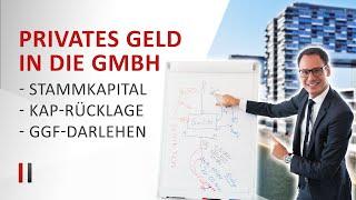 Privates Geld in GmbH einzahlen: Stammkapital, Kapitalrücklage oder Darlehen? Dr. Christoph Juhn