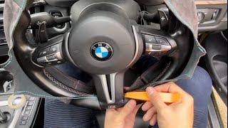 how to DIY steering wheel cover for BMW M-sport in nappa leather+Alcantara stitching/sewing