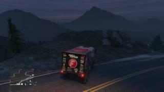 Grand Theft Auto V racing truck gets stuck in tree