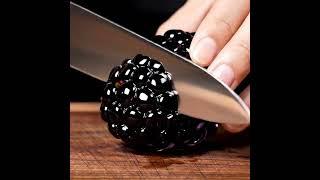 Satisfying Glass Blackberry Slice Sounds | Cinematic 8K ASMR