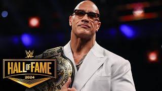 The Rock receives the People's Championship from Lonnie Ali: 2024 WWE Hall of Fame highlights