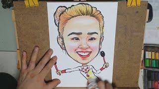 캐리커쳐_손연재/캐리커처그리는과정/the process of drawing caricatures with pastels _캐리커처 그리는 방법