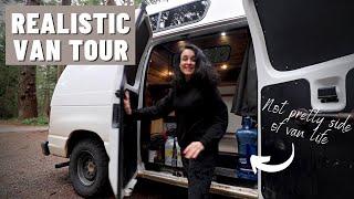 REALISTIC VAN TOUR after 4 years on road *gross* | Solo female van life