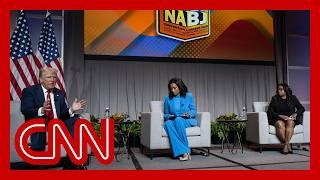 Trump goes on rant questioning Harris' race at Black journalists convention