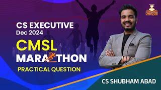 CMSL PRACTICAL QUESTION MARATHON || CS EXE DEC 24 || CS SHUBHAM ABAD