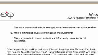 ACCA P5 - 3 Beyond Budgeting