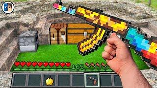 Minecraft in Real Life POV - CRAFTING REALISTIC GUN GOLDEN AK-47