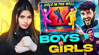 FUNNY CHALLENGE  BOYS VS GIRLS - HOLE IN THE WALL CHALLENGE !! Reaction Ft.@FukraInsaan #funny